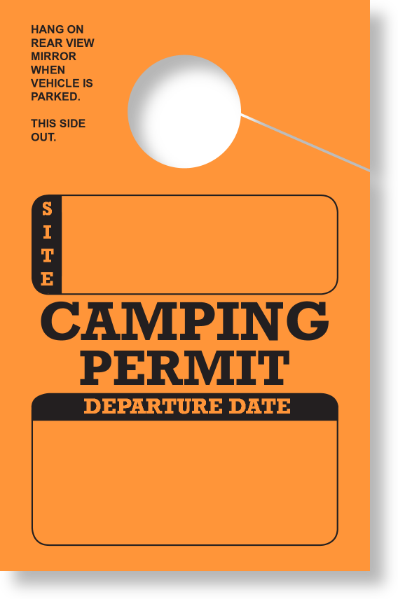 In-Stock Camping Permit Hang Tag | Orange 