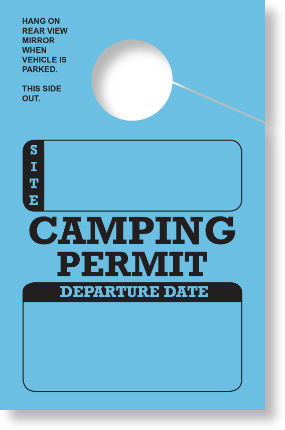 In-Stock Camping Permit Hang Tag | Blue 