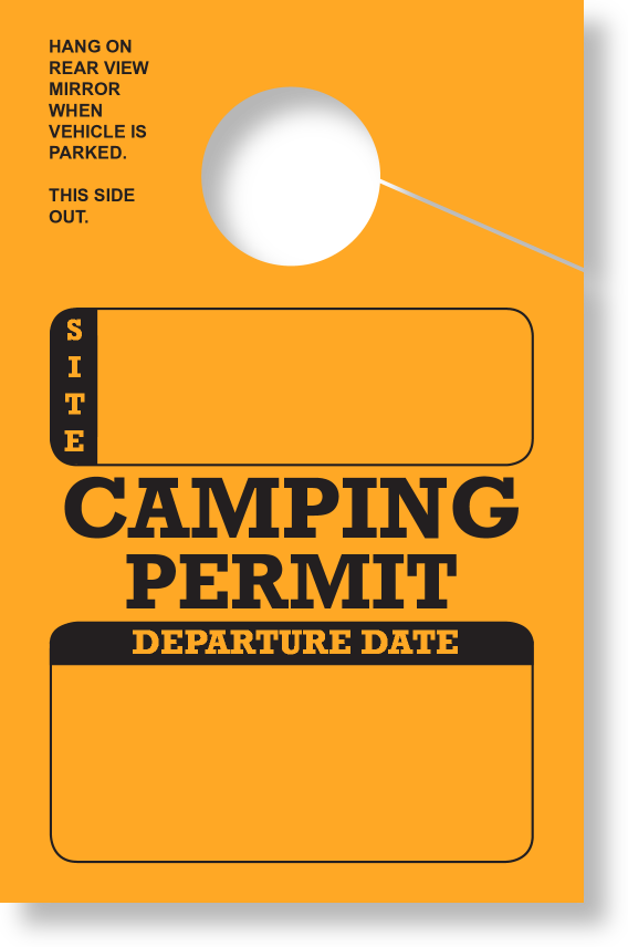 In-Stock Camping Permit Hang Tag | Gold 