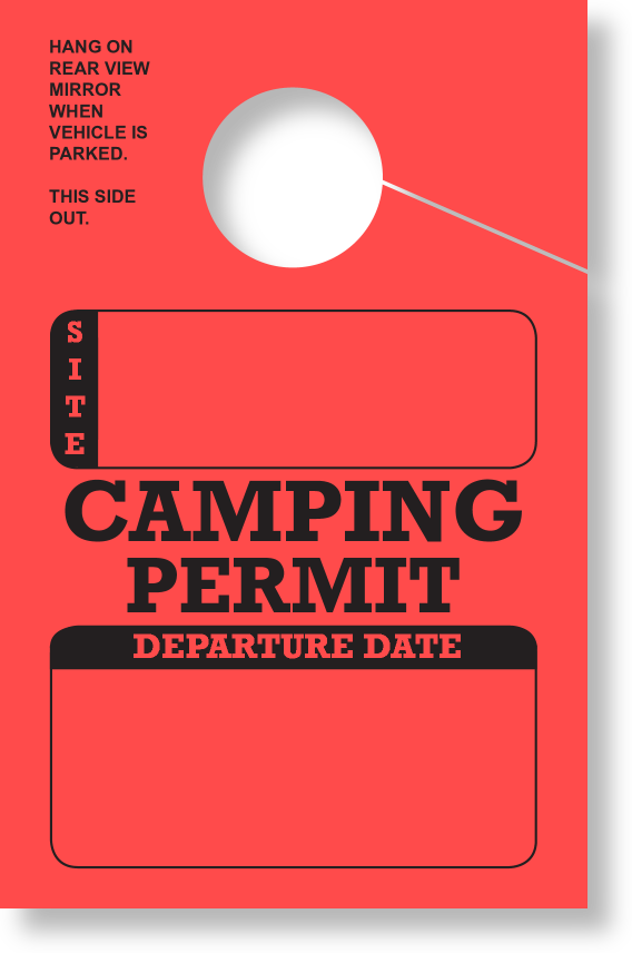 In-Stock Camping Permit Hang Tag | Red 