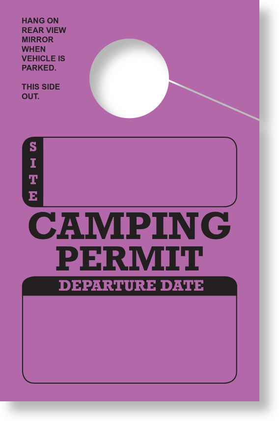 In-Stock Camping Permit Hang Tag | Purple 