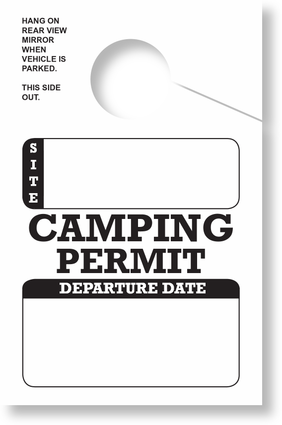 In-Stock Camping Permit Hang Tag | White 