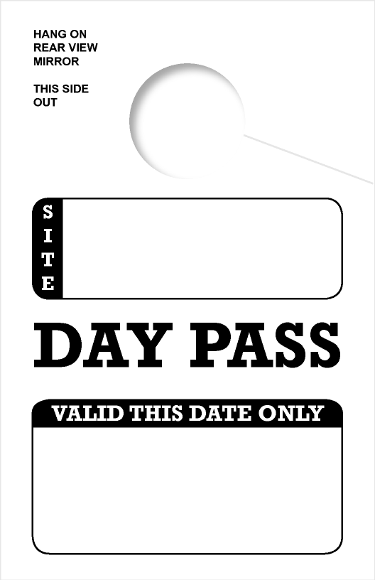 In Stock Day Pass Hang Tag | White 
