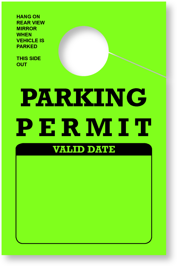 Parking Permit Hang Tag | Green | TropicTags.com 