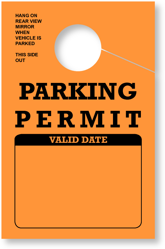 Parking Permit Hang Tag | Orange | TropicTags.com 