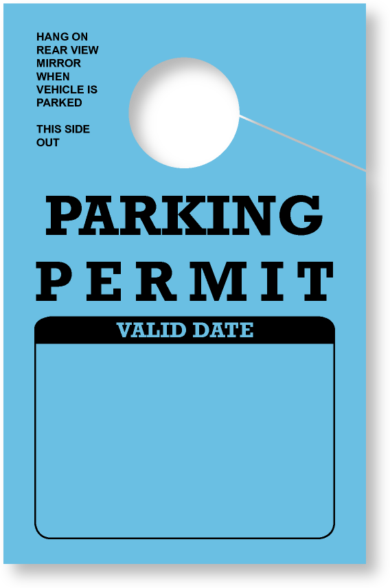 Parking Permit Hang Tag | Blue | TropicTags.com 