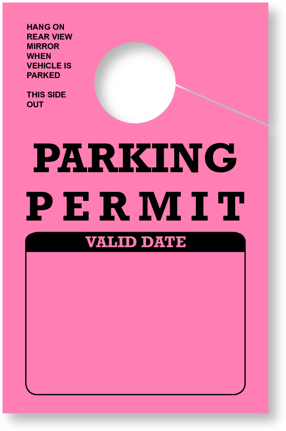 Parking Permit Hang Tag | Pink | TropicTags.com 