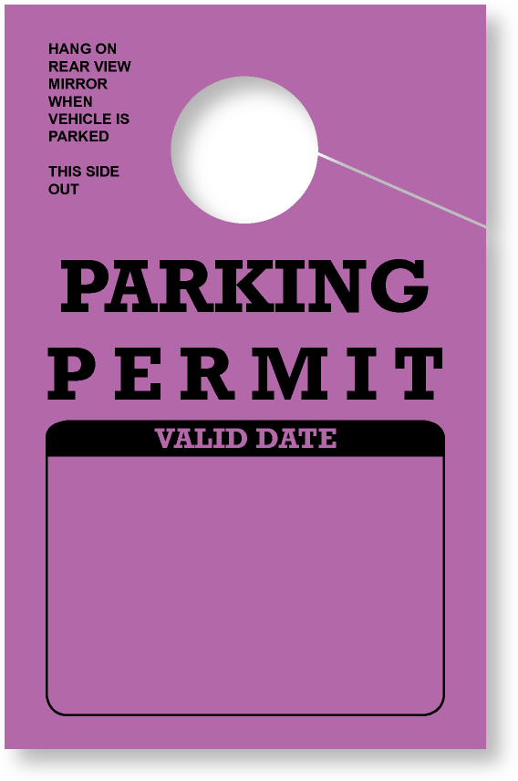 Parking Permit Hang Tag | Purple | TropicTags.com 