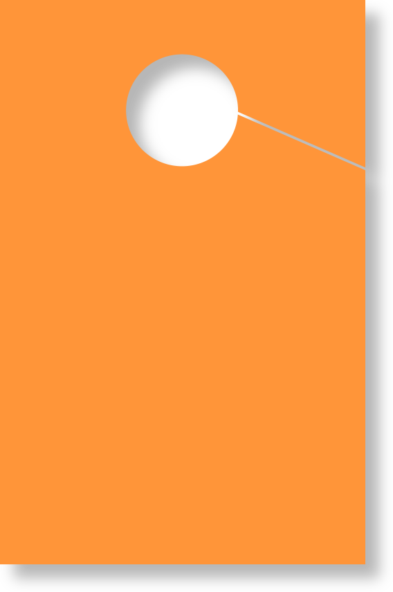 Orange Blank Mirror Hang Tags With Hole & Slit 
