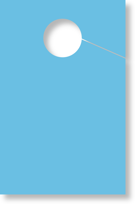Blue Blank Mirror Hang Tags With Hole & Slit 