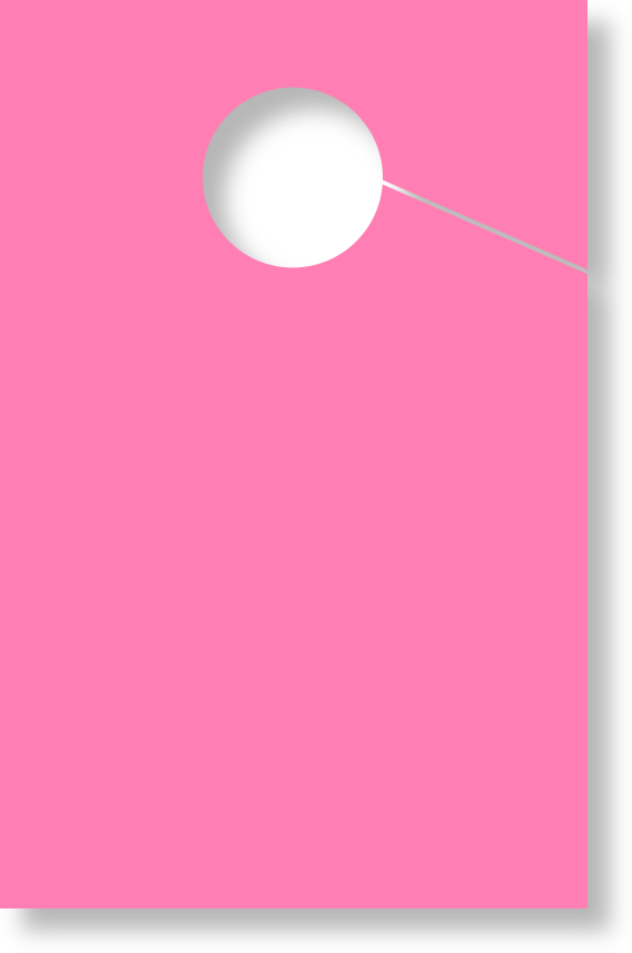 Pink Blank Mirror Hang Tags With Hole & Slit 