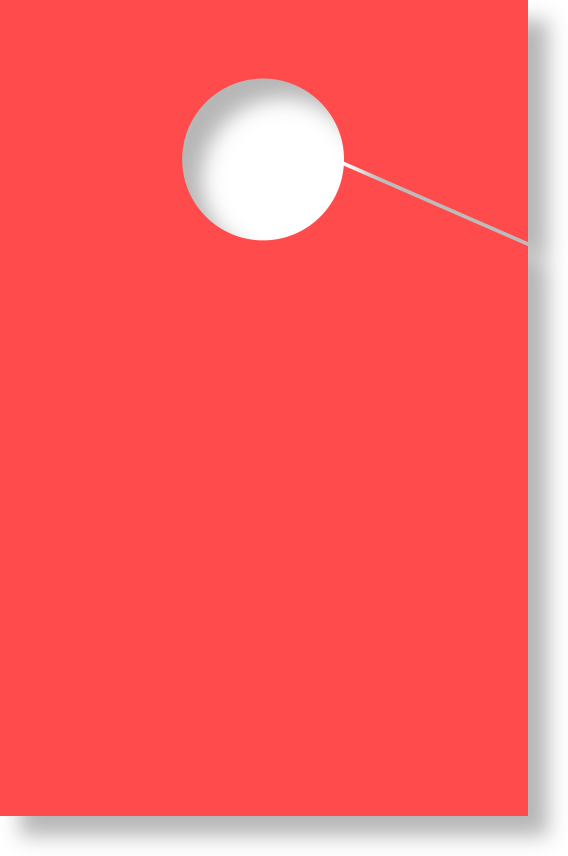 Red Blank Mirror Hang Tags With Hole & Slit 
