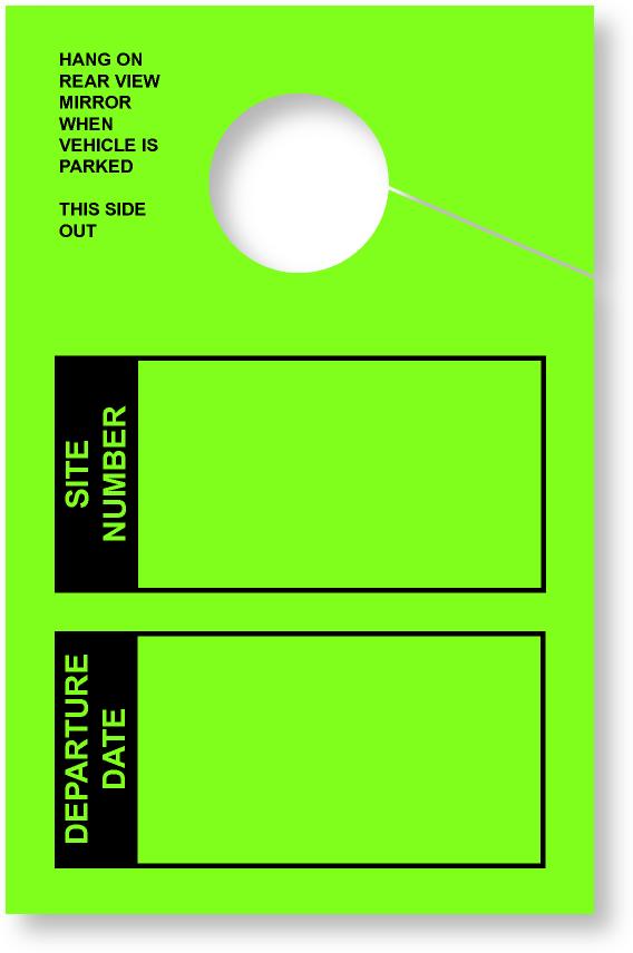 In Stock Site/Departure Date Hang Tag | Green 