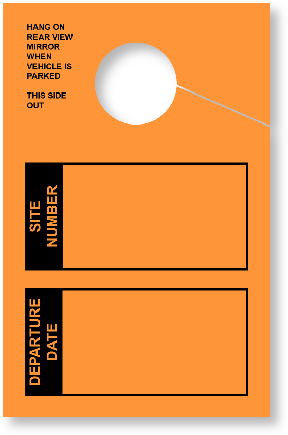 In Stock Site/Departure Date Hang Tag | Orange 