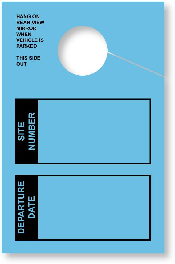 In Stock Site/Departure Date Hang Tag | Blue 