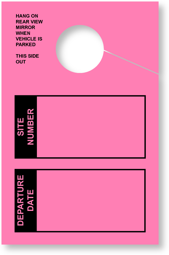 In Stock Site/Departure Date Hang Tag | Pink 