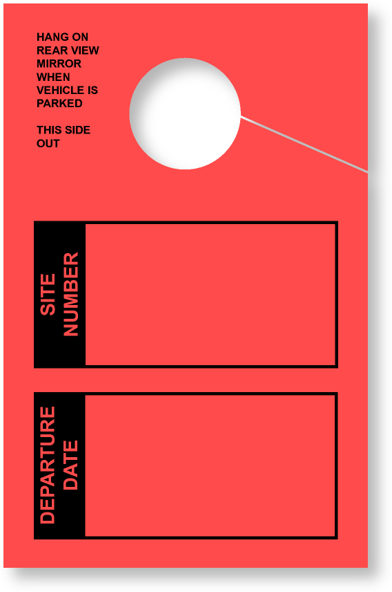 In Stock Site/Departure Date Hang Tag | Red 