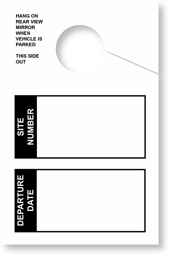 In Stock Site/Departure Date Hang Tag | White 