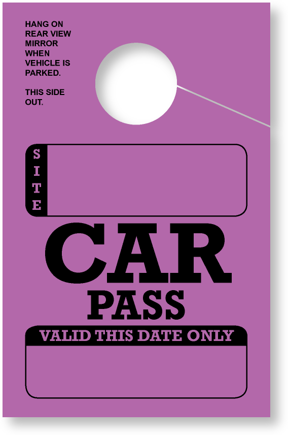TropicTags.com | In Stock Car Pass Hanging Mirrror Tag 