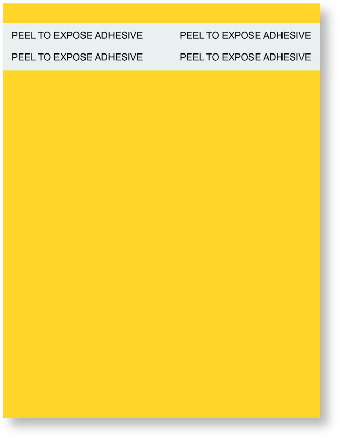 Blank Self Adhesive Tag | 1 Tape Strip | Bright-Yellow 