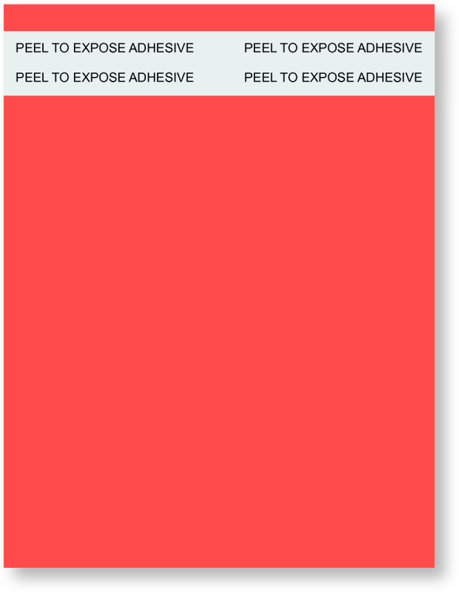 Blank Self Adhesive Tag | 1 Tape Strip | Red 