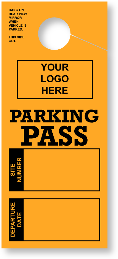 Customizable RV Parking Pass Hanging Mirror Tag | Gold 