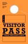 In Stock Visitor Pass Hang Tag | Orange 