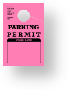 Parking Permit Hang Tag | Pink | TropicTags.com 