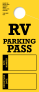 RV Parking Pass Hanging Mirror Tag | Bright-Yellow 