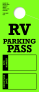 RV Parking Pass Hanging Mirror Tag | Green 