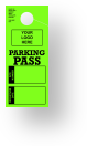Customizable RV Parking Pass Hanging Mirror Tag | Green 
