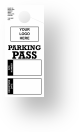 Customizable RV Parking Pass Hanging Mirror Tag | White 