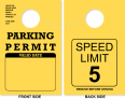 Parking Permit Hang Tag | TropicTags.com | Speed Limit 5 On Back 