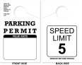 Parking Permit Hang Tag | TropicTags.com | Speed Limit 5 On Back 
